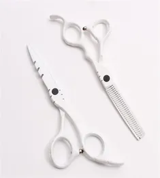 C1010 6QUOT Giappone Logo personalizzato White Professional Human Hair Scissors Barber039s Scissori per parrucchiere che tagliano diradamento Sh1405756