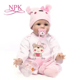 Dolls NPK 16 "40cm Bebe Realista Reborn Dollike Girl Babies Silicone Dolls Toys for ChildrenXMas Gift Bonecas Kids221208