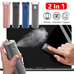 2 In1 Multifunktion Microfiber Screen Cleaner Spray Bottle Set för telefon Tablet Latop Cleaning Wipes Cleaner utan vätska