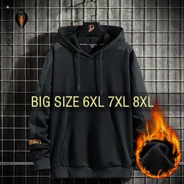 Mens hoodies tröjor män 5xl 6xl 7xl 8xl plus size svart 68% bomullsgata för huva huva sportkläder manlig fjäder hiphop 221207