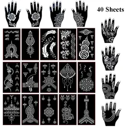 Altro Fornitura per trucco permanente 40 fogli Stencil per tatuaggio all'henné autoadesivo Set Modello Mehndi per tatuaggio Body Art Pittura Tatuaggi aerografo arabo indiano 221208