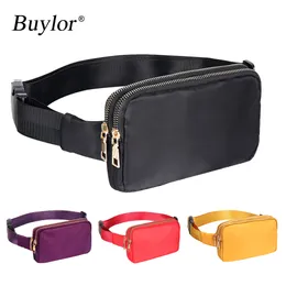 Waist Bags Buylor Fashion for Women Fanny Pack Hip Bum Chest Shoulder Dual Zipper Crossbody With Adjustable Strap 221208