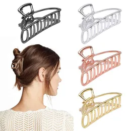 Geometri Metal Hollow Hair Claw for Women Girls Vintage Hairpin Pannband Krabba Hairclip Fashion Hair Accessories