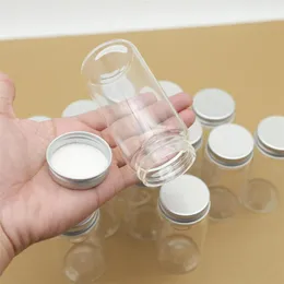 Storage Bottles 12 Pieces 47 100mm 130ml Glass Bottle Vial Spicy Jars Silver Screw Cap Mini Transparent Test Tube