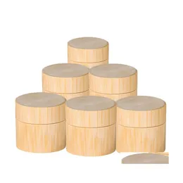 Garrafas de armazenamento JARS 3G 5G 10G 15G 20G 30G 50G Bamboo Bottle Cream Jar Jar Máscara de Arte Reabastecível Recipiente de Maquiagem Cosmética ST DHMTX