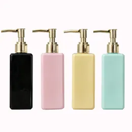 Liquid Soap Dispenser Refillable Punp Bottle Square Bathroom Shampoo Conditioner Shower Gel Sub bottling Empty Storage Container 221207