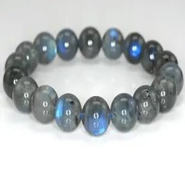 Modeschmuck 12mm Beauty Labradorite Gemstone Grade Rund Armband 7,5 "