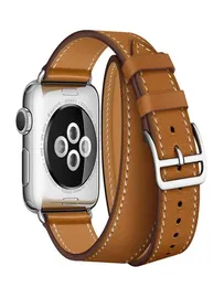 Fashion Double Tour Strap for Apple Watch Band 45mm 41mm 44mm 40mm 42mm 38mm Ladies Salvadeira de couro genu￭na Iwatch Seri2404062