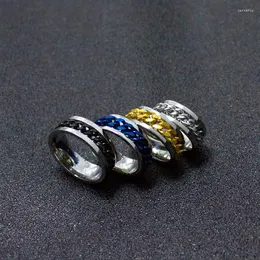 Hochzeit Ringe 2022 Edelstahl Drehbare Paar Ring Hohe Qualität Spinner Kette Drehbar Für Frauen Mann Punk Schmuck Party Geschenk