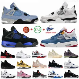 University Blue Jumpman 4 4S Mens Basketball Shoes Black Cat Fire Red Thunder Pine Green Mushroom White Cement Jordens 4 Sports Women Jorden Jordam