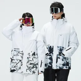 Skifahren Jacken Dicke Warme Frauen Männer Ski Anzug Outdoor Kleidung Winddicht Wasserdicht Snowboard Sport Ausrüstung Winter Paar Jacke