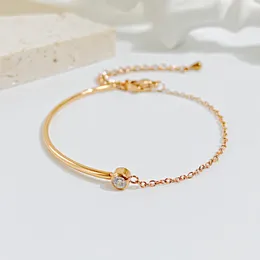 Pulsera de diamantes Brazalete de diseñador Joyería Cadena de empalme de lujo Pulsera de acero de titanio y circón para mujer