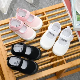 Athletic Shoes Boy Black Girl Square Mouth Double Air-mesh 2022 Indoor Comfortable Breathable White Fashion Casual Flats