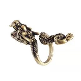 Handknochen Kupfer Drache Rauchpfeife Ring Zigarettenspitze Tabak Gelenkhalter Ringe Geschenk für Mann Frauen Ring Finger Zubehör