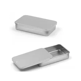 F￶rvaringsl￥dor BINS SIER Sliding Tin Box Mint Packing Food Container Boxar Small Metal Case Storlek 80x50x15mm SN4640 Drop Leverans Ho DHFLW