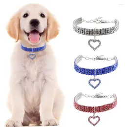 Hundhalsar Niceyard Fashion Bling Cat Jewelry Rhinestone Collar Pet Crystal Elasticity Halsband Kedja för leveranser