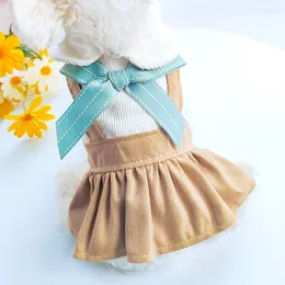 Vestido de vestuário de roupas de cachorro petcircle roupas khaki lady strap vestido para pequeno gato de estimação de cachorro todas as estações