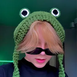 Beanie/Skull Caps Winter Women Cute Green Frog Hat virkning Stickad Costume Beanie S Gift Hip-Hop Pography Pest Party 221208