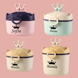 Other Baby Feeding Personalize Any Name Portable Food Storage Box Cartoon Infant Milk Powder Essential Cereal Toddler Snack Container 221208