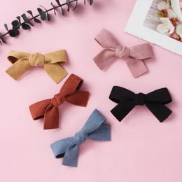 Hair Accessories Winter Nylon Bows Clip Headband Hand Tied Bow Headbands Baby Shower Gifts Girls 8 Colors