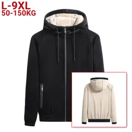 Mens Hoodies Sweatshirts 9xl 8xl 7xl 6xl Oversize Men Hip Hop Fleece Thick Hoodie Zipper Hooded Large Size Jackets Coats Male 221207