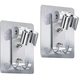 Bath Accessory Set Aluminum Shower Holder Adjustable Punch Free Bathroom Head Stand Wall Gel Mounted Kitchen Restroom Accessories 221207