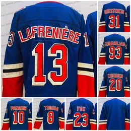 Reverse Retro Hockey Jersey 13 Alexis Mika Lafreniere Igor Zibanejad Shesterkin Chris 23 Adam Fox Kreider 10 Artemi Panarin Jacob Trouba Mens Stitched Hockey 2023