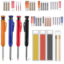 Andra handverktyg 19 stycken Solid Carpenter Pencil Set Construction Marker och 18 påfyllningsledningar för Scriber trägolvmarkering en 221207