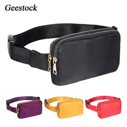 Waist Bags Geestock Women Pack Black Bum Festival Dual Zipper Belt luLuxury Designlu Fashion Fanny for Hiking Running 221208