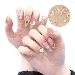 Dekoracje gwóźdź Art 2022 Sailor Crescent Moon Shell Minkets Charms Naturalne jadear białe ozdoby celebrytka japońska manicure