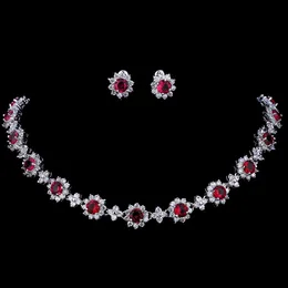 Wedding Jewelry Sets Emmaya Luxury Cubic Zircon Crystal Bridal Necklace Earrings for Women Party 230804