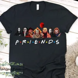 Men's T Shirts Horror Characters Friends Shirt Movie Scary Halloween Funny Gift For Men Women