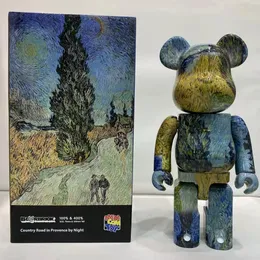 Nya 400% Bearbrick Action Toy Figures Country Road i Provence by Night 28cm Dolls Medicom Toys Vinly Doll i Retail Box