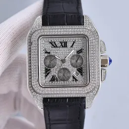 Obudowa z diamentowymi męskymi zegarek automatyczny mechaniczny 9100 zegarki 42 mm inkrustowane z kryształami wodoodpornymi paskiem na rękę Montre de Luxe