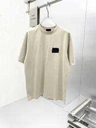 T-shirt da uomo Girocollo ricamato e stampato abbigliamento estivo in stile polare con puro cotone da strada vwn2