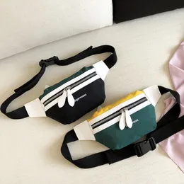 Waist Bags Canvas Fanny Pack Banana Belt Brand for Women Contrast Color Chest Phone Pouch Belly 221208