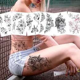 Temporary Tattoos 100 Sheets Wholesales Temporary Tattoo Stickers Totem Flower Arm Men Women Waterproof Art Fake Tattoo Fashion Big Tattoo Set 221208