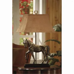 Table Lamps Glory Land Palm Fiber Little Horse Decorative Lamp Living Room Bedroom