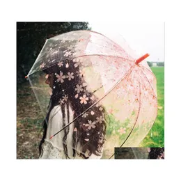 Parasol apollo wiśnia kwiat parasol czysty uroczy bańka głębokie plotek plotek dome odporność na wiatr domowy sundries upuść zależność dhysh