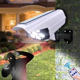 Solar Wall Lights Motion Sensor Security Dummy Camera Wireless Outdoor IP65 Waterproof 77 LED Light 3 Mode for Home Garden
