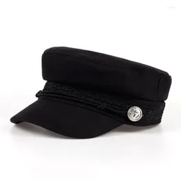 Boinas de chapéu militar de renda de inverno Chapéus de beisebol de top lixo para mulheres e homens u unisex Caps octogonais