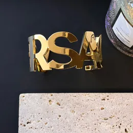 Projektant bransoletki szerokość otwarta europa złote mankiety bransoletki ameryka styl mody kobiety luksusowa bransoletka platerowana biżuteria ślubna ze stali nierdzewnej dla miłośników prezentów