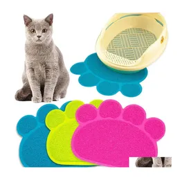 Dog Houses Kennels Accessories Pet Dog Feeding Mat Kennels Pad Paw Pvc Bed Dish Placements Cat Litter Mats Food Water Feed Placeme Dhquh