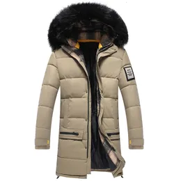 Męskie Parkas Parkas Zimowe płaszcz z kapturem swobodny długi bawełniany kurtki Grubsze ciepłe parki męskie płaszcz zimowy Slim Fit Jackets 3xl 221208