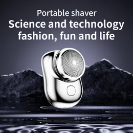 Barbeadores elétricos mini masculino portátil lavável aparador de barba USB recarregável rosto barbear corpo inteiro 221207