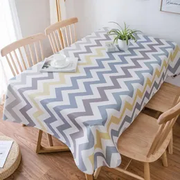 Table Cloth Geometric Wave Rectangular Waterproof Oxford Home Textile Kitchen Decoration Tablecloth Mantel Mesa