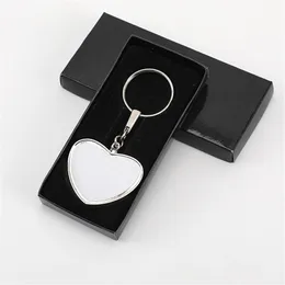 Lover Two-sided Sublimation Blank DIY Heart Designer Keychains Rotatable Round Shape Keychains Wallet Handbag Couples Car Key Ring Jewelry for Woman Man Friend Gift