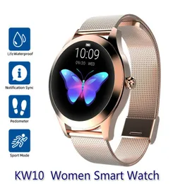 IP68 wasserdichte Smart Watch Frauen Schlafüberwachung Herzfrequenzmonitor Mode schöne Smartwatch KW10 -Armband für Android iOS Phon6638673