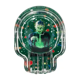 smoke accessory tobacco series glass ashtray 95mm ghost -headed smoking kit bong