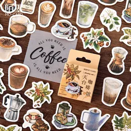 PCSbox Retro Rooftop Coffee House Journal Decorative Stationery Stickers Scrapbooking DIY Diary Diary Stick Lable